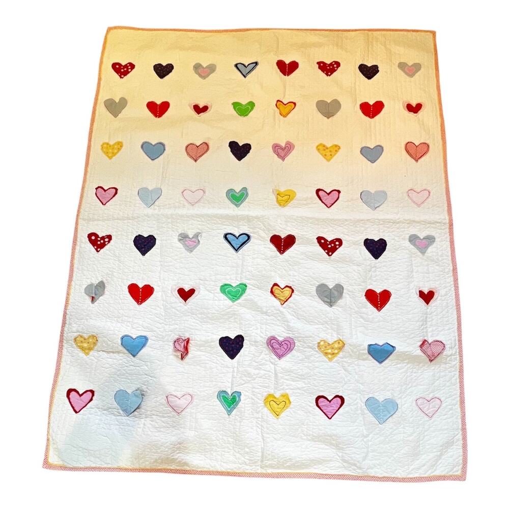 Hanna Andersson Heart Appliqué Crib Quilt